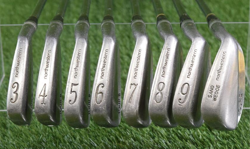 RARE NORTHWESTERN TOUR II MUSSLE BACK BLADES 3-9+S IRONS SET REGULAR POWER FLEX