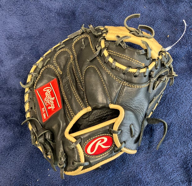 Black Rawlings Gold Glove Elite RH Catcher's Baseball Glove 32.5" (Used)