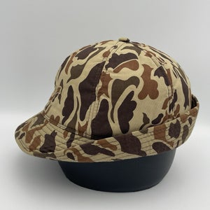 Vintage Jones Style Duck Camo Hunting Bucket Hat Ear Covers Foam Lined Sz Large