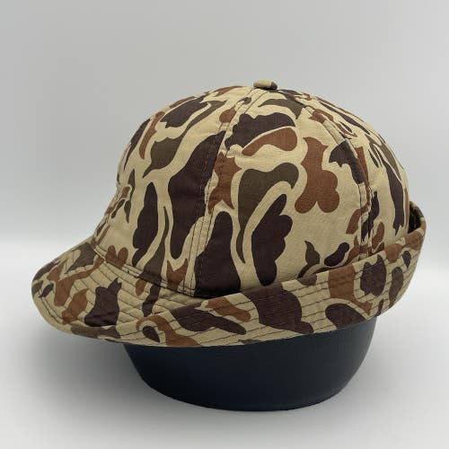 Vintage Jones Style Duck Camo Hunting Bucket Hat Ear Covers Foam Lined Sz Large