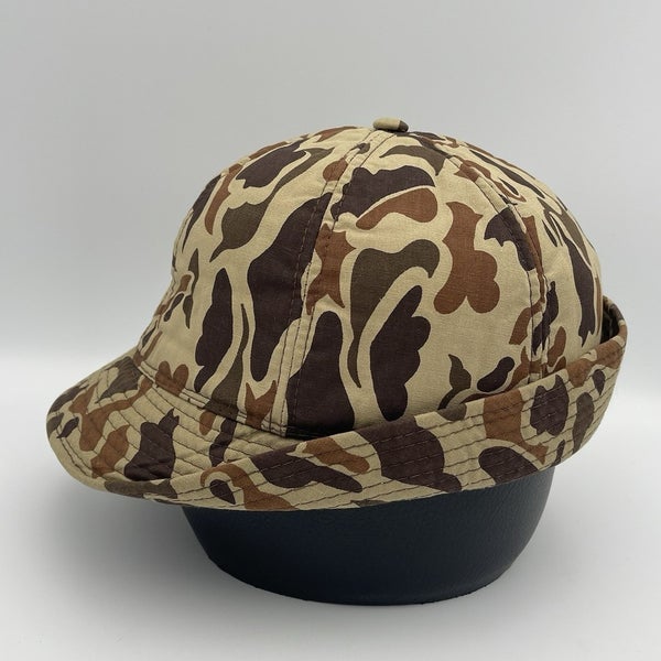 Vintage Jones Style Duck Camo Hunting Bucket Hat Ear Covers Foam Lined Sz Large