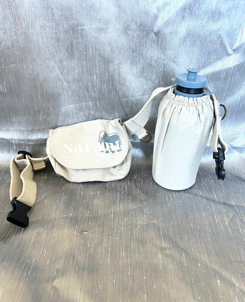 Safari canvas waist bag fanny pack matching water bottle wz carrier 16-29 in