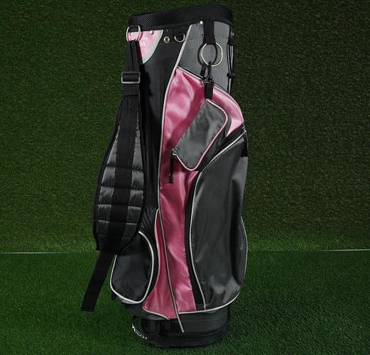 TITECH X-GEN II CART BAG 8-WAY DIVIDERS LADIES WOMEN'S GOLF BAG, PINK / GRAY