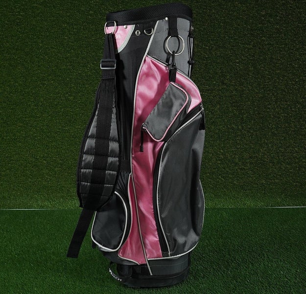 TITECH X-GEN II CART BAG 8-WAY DIVIDERS LADIES WOMEN'S GOLF BAG, PINK / GRAY