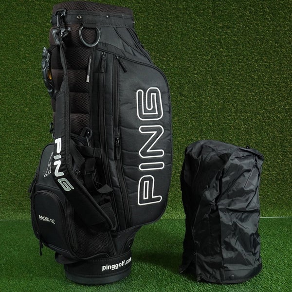 PING RETRO CART BAG 7-WAY DIVIDERS GOLF BAG, BLACK ~ GOLF CLUB LOGO!