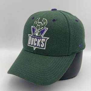 Vintage Milwaukee Bucks Nike 100% Wool Strapback Hat Cap