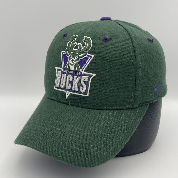 Vintage Milwaukee Bucks Nike 100% Wool Strapback Hat Cap