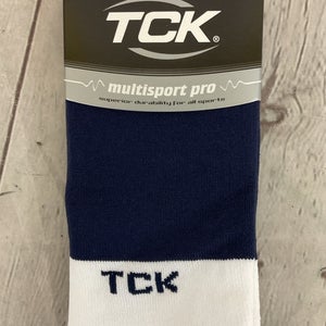 TCK 35452 Twin City Knitting Durable Performance Athletic Socs Navy White 17"