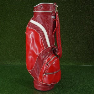 VINTAGE & RARE MACGREGOR CART BAG GOLF BAG, RED/WHITE ALLIGATOR SKIN PATTERN!