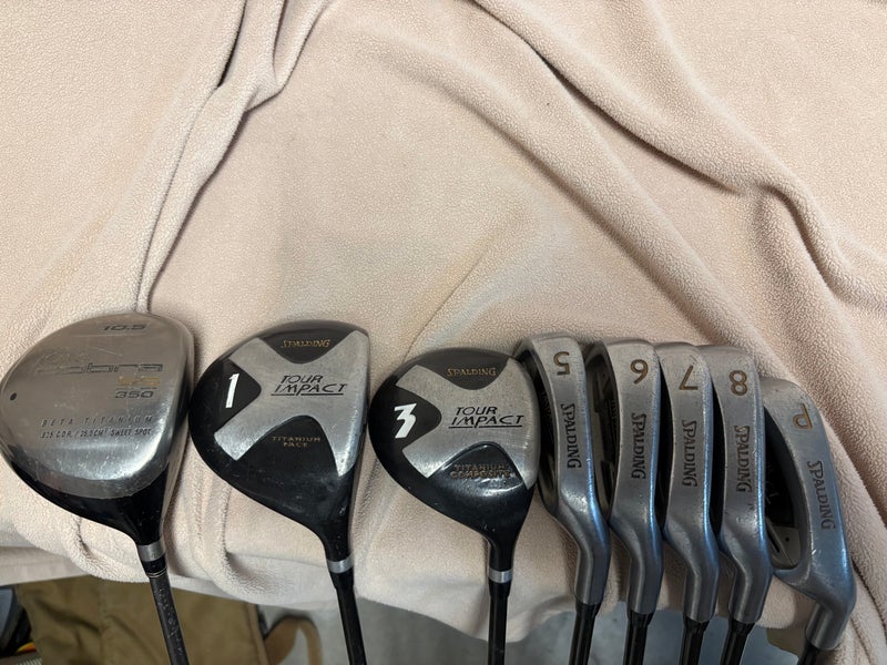 Men's Spaulding Tour Impact Right Handed Clubs (Full Set) Regular Flex 8 Pieces (Used)
