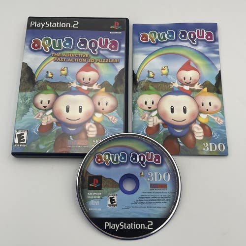 Aqua Aqua (Sony Playstation 2, 2000)  PS2 Complete CIB W/ Manual Tested Working