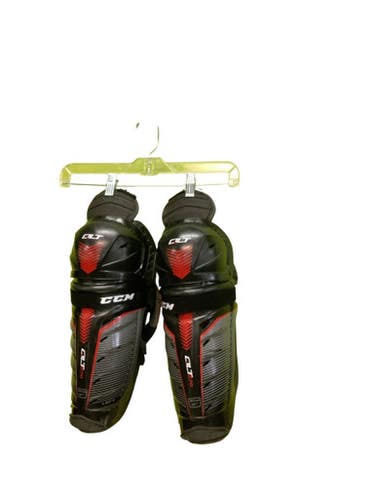 Used CCM QLT 270 Senior Shin Guards Black 12" 11686-S000045837
