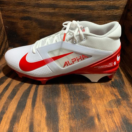 Nike Alpha Menace 4 Pro Football Cleats Men's Size 10 FD7037-102 Red White New