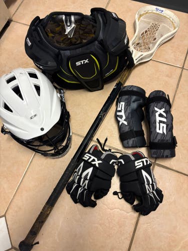 Lacrosse equipment full set up. Meets NOCSAE Youth Starter Kit