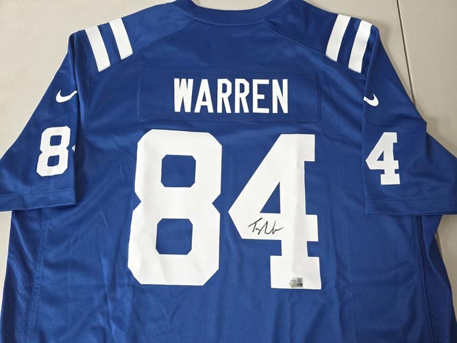 Tyler Warren Indianapolis Colts Autographed Auto Signed Nike Blue Game Jersey