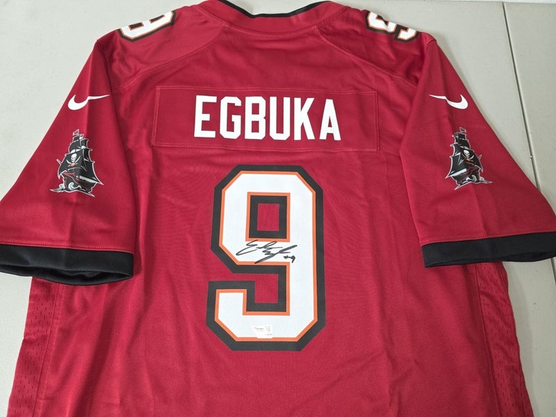 Emeka Egbuka Tampa Bay Buccaneers Signed Nike Red 50th Year Patch Game Jersey
