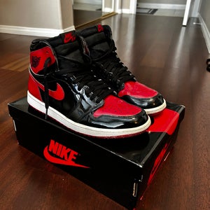 Nike Jordan 1 Retro OG High Patent Bred - Size 10.5 Mens -Lightly Used