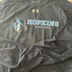 Under Armour Hopkins team issued lacrosse shirt L large mens long sleeve shooter