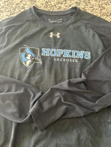 Under Armour Hopkins team issued lacrosse shirt L large mens long sleeve shooter