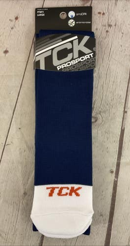 TCK 35452 Twin City Knitting Durable Performance Athletic Socks Navy White Large