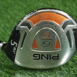PING G10 5 WOOD STAINLESS STEEL FAIRWAY TFC 129 F GRAPHITE REGULAR FLEX RH 18.5
