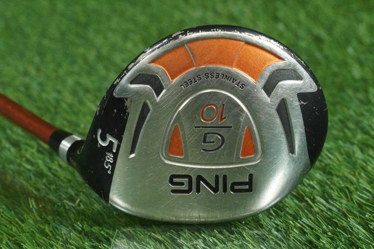 PING G10 5 WOOD STAINLESS STEEL FAIRWAY TFC 129 F GRAPHITE REGULAR FLEX RH 18.5