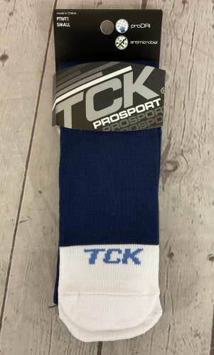 TCK PROSPORT proDRI Durable Performance Athletic Socks Navy White Small
