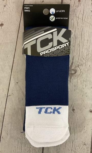 TCK PROSPORT proDRI Durable Performance Athletic Socks Navy White Small