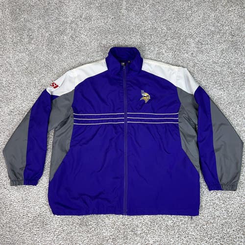 Minnesota Vikings Jacket Mens 2XL Football Reebok Sports Illustrated Windbreaker