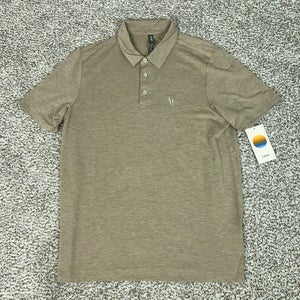 Vuori Polo Shirt Mens Small Brown Knit Twill Performance Golf Casual Preppy Top