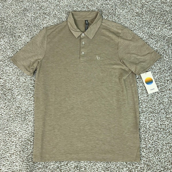 Vuori Polo Shirt Mens Small Brown Knit Twill Performance Golf Casual Preppy Top
