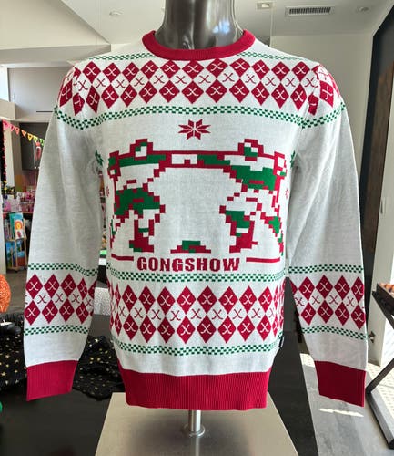 Holiday Gongshow Hockey Knit Sweater, New