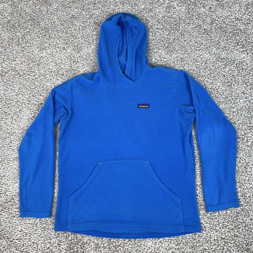 Patagonia Hoodie Mens Medium Blue Fleece Pullover Outdoors Layer Sweatshirt