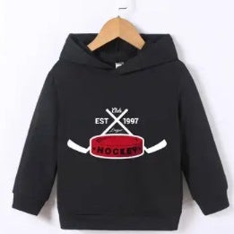 Kids Hockey Hoodie, Black (New, 5-6)