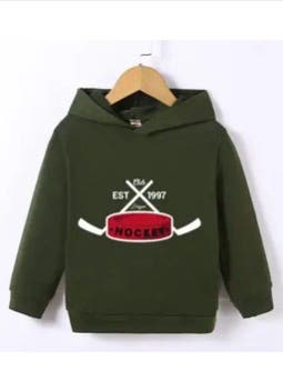 Kids Hockey Hoodie, Army Green (New, 4-5)