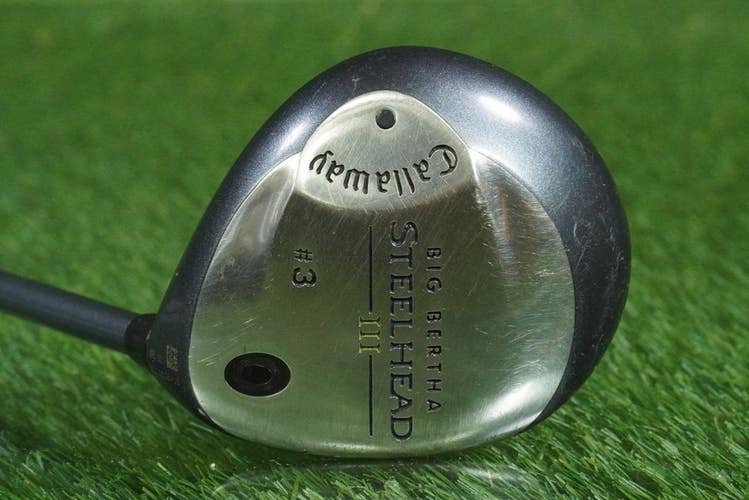 CALLAWAY BIG BERTHA STEELHEAD III 3 WOOD #3 FAIRWAY SYSTEM III FIRM FLEX RH