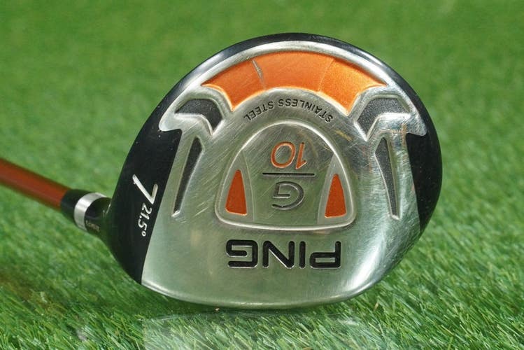PING G10 STAINLESS STEEL 7 WOOD FAIRWAY TFC 129 GRAPHITE REGULAR FLEX RH 21.5