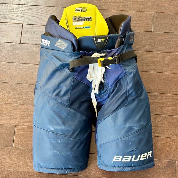 Junior Large Bauer Supreme 3S Pro Hockey Pants Navy Blue (Used)
