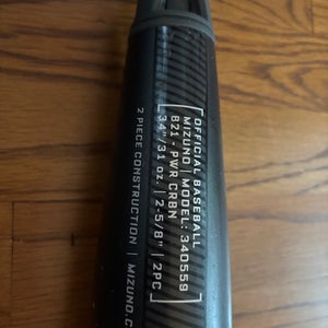 2021 Mizuno B21 PWRCRBN BBCOR Certified Bat (-3) 31 oz 34" (Used)