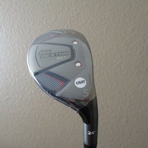NEW MEN'S RIGHT HAND CALLAWAY BIG BERTHA B21 24* #5 HYBRID RCH 65 SENIOR A FLEX + HEAD COVER