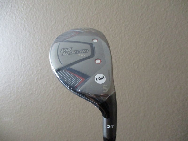 NEW MEN'S RIGHT HAND CALLAWAY BIG BERTHA B21 24* #5 HYBRID RCH 65 SENIOR A FLEX + HEAD COVER