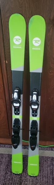 128cm ROSSIGNOL TERRAIN JR. SKIS w/GRIP WALK LOOK KID4 EZ TRACK 4.5 Bindings *USED*