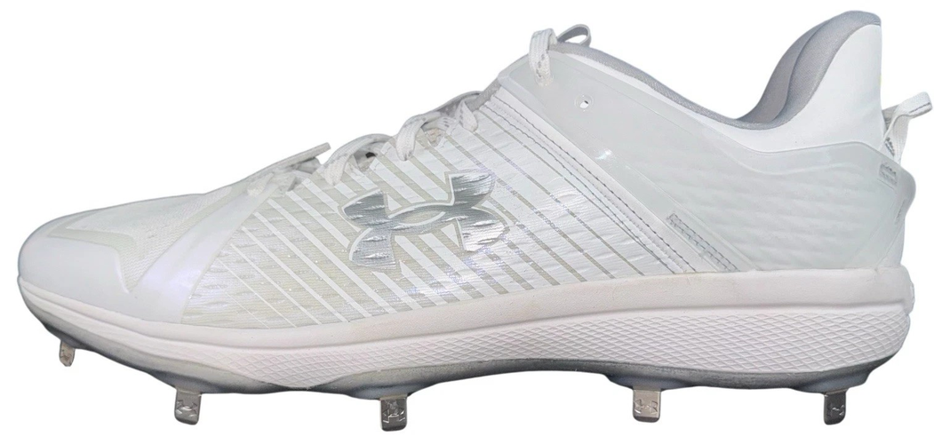 Under Armour UA Mens Size 16 White Yard Low MT Baseball Cleats 3025592-100 New