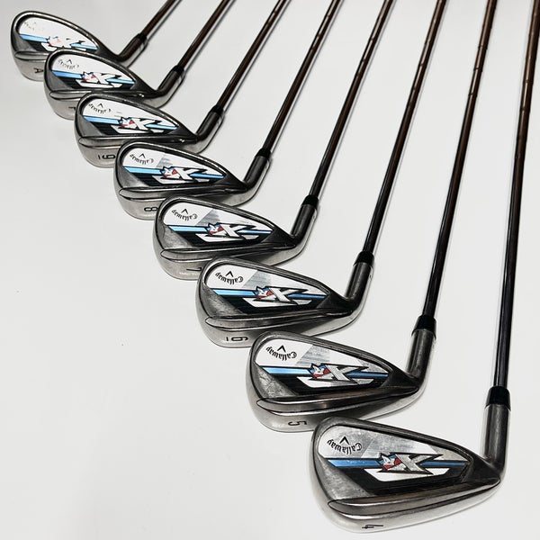 Callaway XR OS Iron Set 4-9, PW, AW Left Handed Regular Flex Steel Shafts