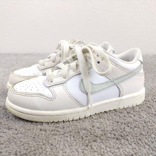 Nike Dunk Low Toddler Size 12C Shoes Beige Cream Green Sneakers Lace Up