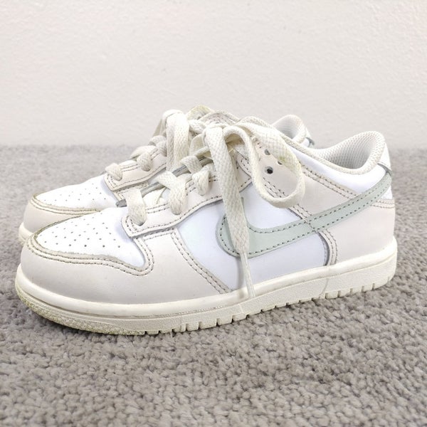 Nike Dunk Low Toddler Size 12C Shoes Beige Cream Green Sneakers Lace Up