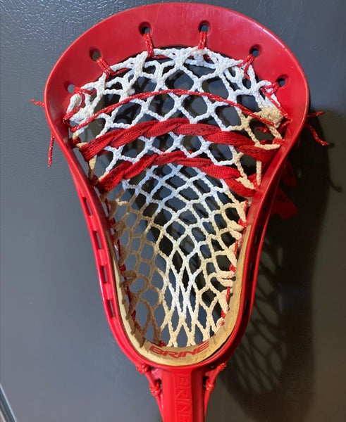 Vintage Brine Shotgun Lacrosse Head Red with 6D Mesh *USA Shipping Only - Read Description*