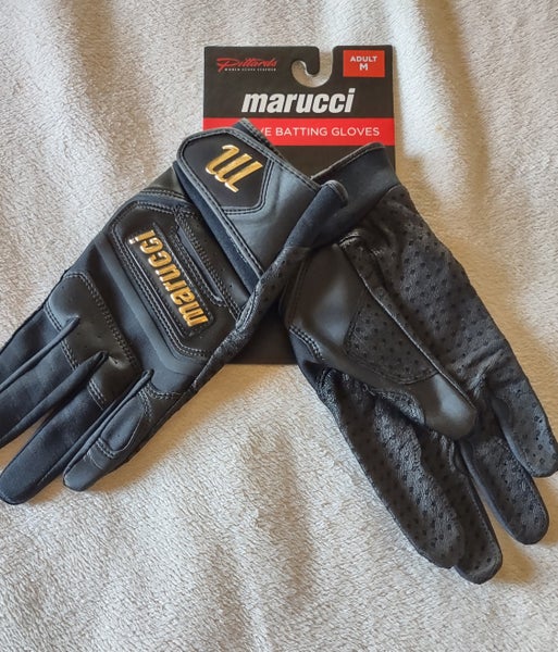NEW Marucci (Adult M) Pittards Reserve Batting Gloves Black/Gold