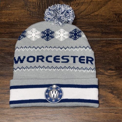 Worcester Railers Hockey Club Winter Snowflake Holiday Beanie Promo Hat