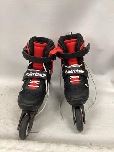 Used Rollerblade MICROBLADE Junior Rec Fitness Skates Red Adjustable 11851-S000037766